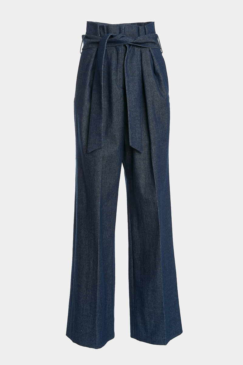 Pantalones anchos de talle alto en denim azul oscuro - Lisa - 29 de octubre